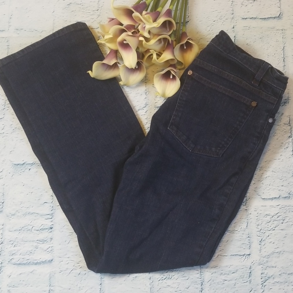 Eileen Fisher Dark Wash Wide Straight Leg Jeans
